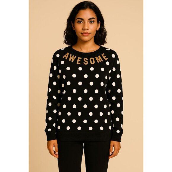Awesome Sweater Rue21 Sweatshirt Shirt Top Polka Dots Women's Small WOMAN'S - Picture 11 of 11